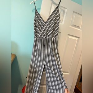 Silver glittery stripe jumpsuit